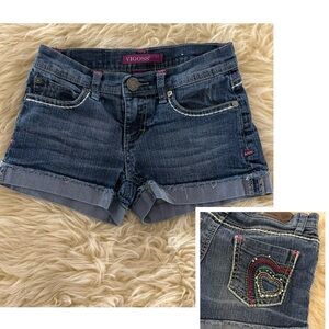 Vigoss Kids Dark Blue Jean Shorts with Embellished Pocket
